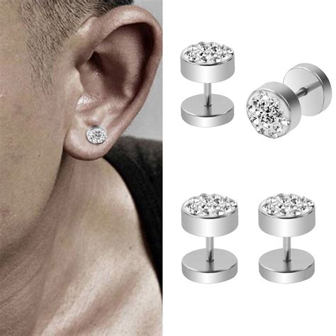 stainless steel earrings for men.